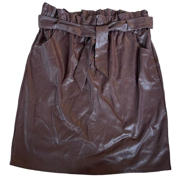 Time and Tru Dresses & Skirts - TIME and TRU  WOMANS PLEATHER MAROON SKIRT SIZE XXL 20 plus size FAUX LEATHER